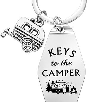 KUIYAI RV Camper Gift Vintage Motel Keychain Camping Loving Gift Camping Life Gift Camping Trip Gift Traveler Weekend Gift