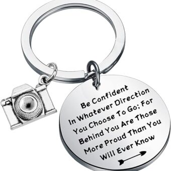 LQRI Camera Keychain Photographer Gift Be Confident In Whatever Direction You Choose To Go Keychain Camera Gifts