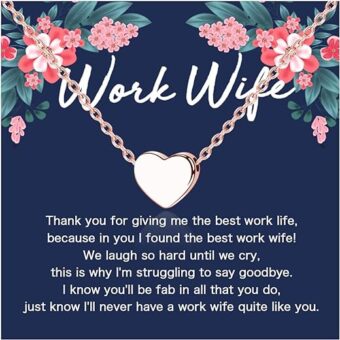 Lywjyb Birdgot Work Wife Gift Coworker Jewelry Best Work Wife Ever Gift Farewell Gift for Coworker