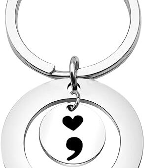 Mental Health Awareness Gift You Matter Keychain Semicolon Quote Jewelry Depression Gift