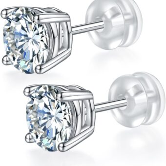 Moissanite Stud Earrings 925 Sterling Silver Lab Created Diamond Earrings for Women Men DOJOJOSA Jewelry Gifts