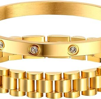 MPRAINBOW Personalized Women Thick Link Bracelet - Love Quote Name ID Engraved Link Bracelet,Adjustable Watch Band Chain Wristband Jewelry Gifts to...