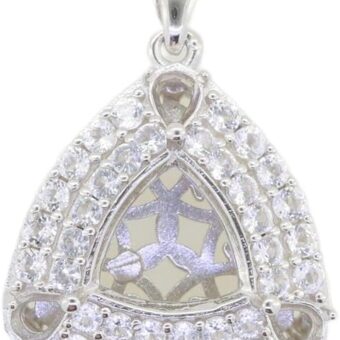 MTO sterling Silver Semi Mount Pendant Setting Trillion Tri 10x10mm Halo