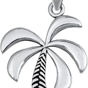 OLIE & JOLIE 925 Sterling Silver Island Palm Tree Pendant