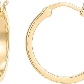 PAVOI 14K Gold Plated 925 Sterling Silver Post Lightweight Hoops | 20mm - 30mm Earring | Gold Hoop Earrings for Women