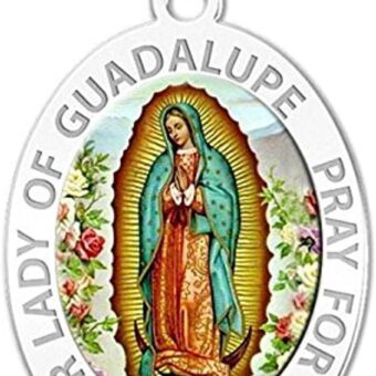 PicturesOnGold.com Our Lady of Guadalupe Religious Medal Oval - in Sterling Silver and 10K or 14K Gold