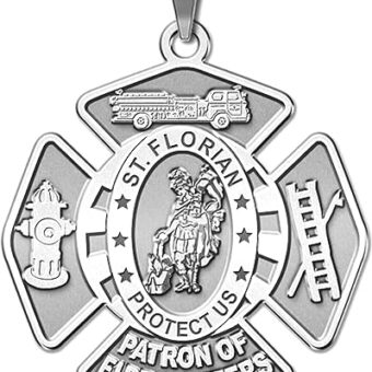 PicturesOnGold.com Saint Florian Protector of Firefighters Religious Medal - 3/4 x 3/4 Inch (Available in Solid 10K &14K Yellow or White Gold, or...