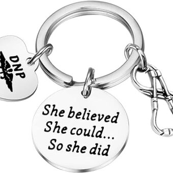 PLITI DNP Gift Doctor Of Nursing Practice Gift DNP Graduation Gift She Believed She Could So She Did Keychain