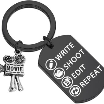 PLITI Filmmaker Keychain Movie Camera Charm Film Director Gifts Filmmaker Gifts for Friend