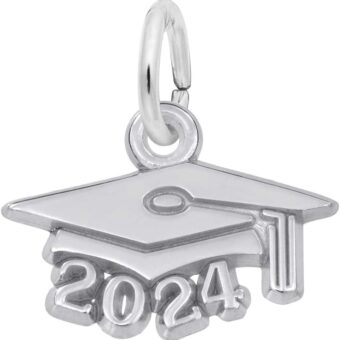 Rembrandt Charms Grad Cap 2024 Available in Gold or Sterling Silver Charm Pendant