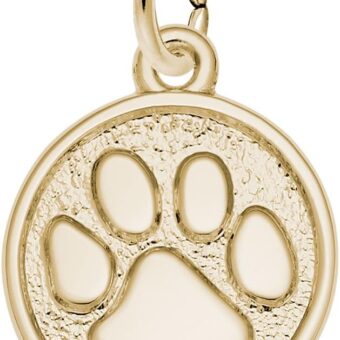 Rembrandt Charms Paw Print Charm Pendant Available in Gold or Sterling Silver