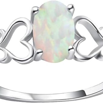 Rings for Women Heart Knot Oval Opal Rings Wedding Engagement Ring Created Opal Promise Ring Fine Jewelry Gifts