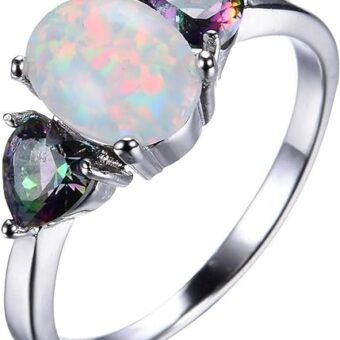 Rings for Women Heart Knot Oval Opal Rings Wedding Engagement Ring Created Opal Promise Ring Fine Jewelry Gifts