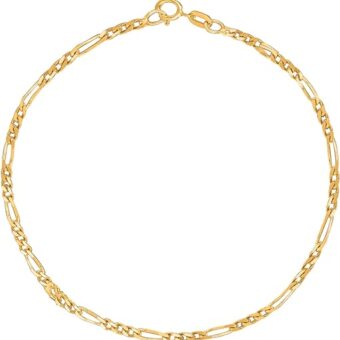 Ritastephens 14k Gold Figaro Dainty Link Foot Chain Anklet Ankle Bracelet 10 Inches