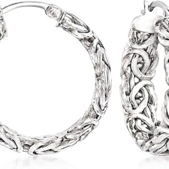 Ross-Simons Sterling Silver Byzantine Hoop Earrings