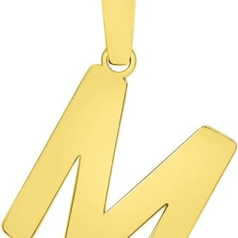 Solid 14k Yellow Gold Dainty Mini Uppercase Initial Charm Block Letter Pendant