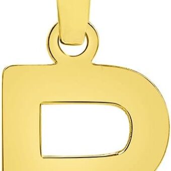 Solid 14k Yellow Gold Dainty Mini Uppercase Initial Charm Block Letter Pendant