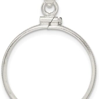 Sterling Silver Polished 24.1 x 1.7mm $0.25 Screw Top Coin Bezel Pendant