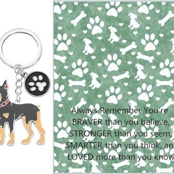 FUSTMW Dog Keychain Gifts for Dog Lovers Puppy Keychain Dog Paw Print Keychain Gifts for Dog Owners Mom Dad Puppy Dog Keyring