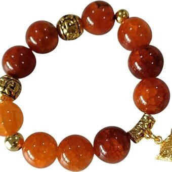 Heavens Tvcz Dragon Scale Agate Bracelet Good Fortune Thai Women Good Luck 14.00 mm Energy Jewelry Real Charms with Pendant Attract Money