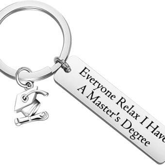 KUIYAI Masters Degree Gift College Grad Gift Masters Student Gift Master's Degree Keychain Graduation Gift For MBA MSW MA MS