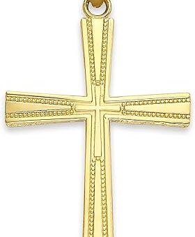 Solid Gold Cross Pendant in 10k or 14k, Religious Jewelry for Him