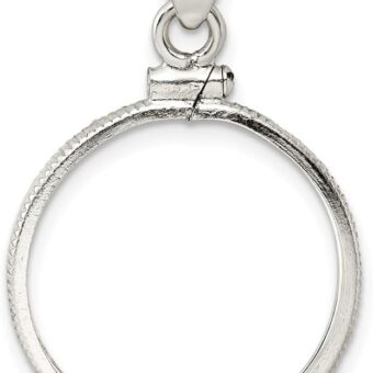 Sterling Silver Polished 21.1 x 2.0mm $0.05 Screw Top Coin Bezel Pendant