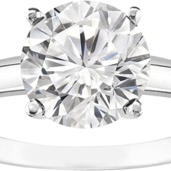 1 to 6 Carat Lab Grown 4 Prong Solitaire Round Cut IGI CERTIFIED Diamond Engagement Rings H-I Color VS2-SI1 Clarity…