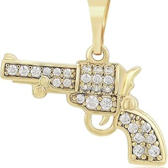 14K Gold Filled Gun Style Cluster Pendant