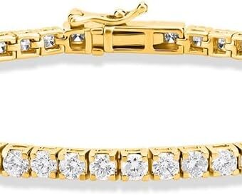 14K Yellow Gold Lab Grown Diamond Tennis Bracelet (5-10 cttw, E-F Color, VS1 Clarity)