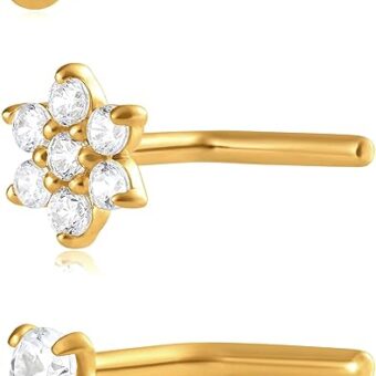 Amazon Collection 14k Gold Nose Pin Set