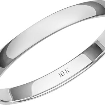 Brilliant Expressions Women's 10K or 14K Rose, White or Yellow Gold 2MM Petite Classic Plain Wedding Band