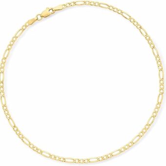 Canaria 2.5mm 10kt Yellow Gold Figaro-Link Anklet. 10 inches