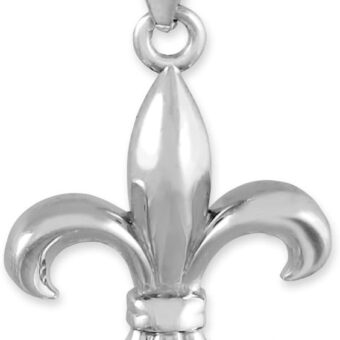 Claddagh Gold .925 Sterling Silver Fleur-de-Lis Charm Pendant Necklace and Pendant Only