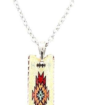 FRONT LINE JEWELRY Native American Necklaces Feature Sunburst Designs of Rec. Shape/Waterdrops/Teardrop Copper Pendent with Stainless-Steel Chain