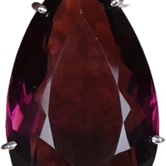 GEMHUB Wine Amethyst 925 Silver Pear Cut Pendant 51 Carat Hydrothermal for Office