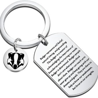 Honey Badger Lovers Gift Honey Badger Keychain Who Loves Honey Badgers Jewelry Animal Lover Gift Zookeeper Gift