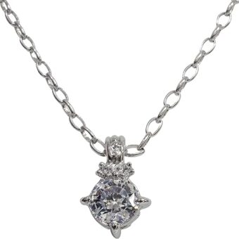 John Medeiros Diamante CZ 2 Carat with 120 Facets Necklace, Rhodium-tone Adjustable Pendant Necklace, Elegant Everyday Necklace for Women, Perfect...