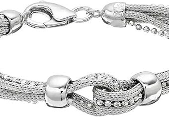 MAX + STONE 925 Sterling Silver Bracelet for Women | 7.5 Inches Silver Mesh Bracelet