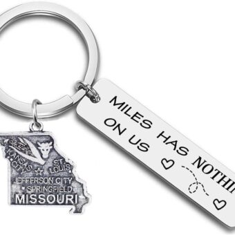 Miles Has Nothing on Us United States Keychain US Map Keychian for Long Distance Relationship Gift