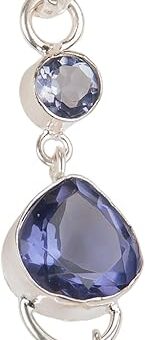 Natural IOLITE Gemstone 925 Sterling Silver Jewelry Pendants 2.00” Handmade Pendants Unisex Pendants,Designer,Vintage,Engagement, Mother’s Day,