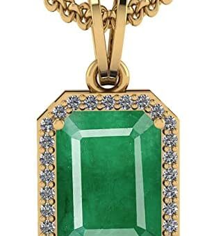 Natural Lab Certified original 5.50 Carat Colombian Emerald Panna Jwelery Pendant for 22k Gold Plated Everywear