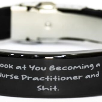 Nice Nurse Practitioner Black Glidelock Clasp Bracelet, Look at You, Present For Coworkers, Inspirational Gifts From Team Leader, Jewelry,...