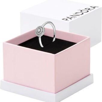 Pandora Elegant Sparkle Ring - Ring for Women - Layering or Stackable Ring - Gift for Her, With Gift Box