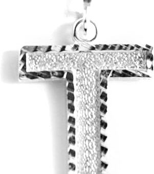 Personalized 1.0 Inch Solid.925 Sterling Silver Initial A-Z Pendant Charm