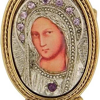 Purple Crystal Enamel Small Iconica Mary Brooch