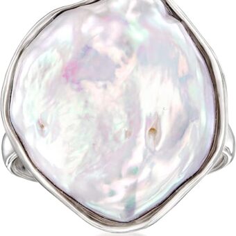 Ross-Simons 20x16mm Cultured Keshi Pearl Ring in Sterling Silver