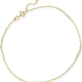 Ross-Simons RS Pure Italian 14kt Yellow Gold Station Bar Anklet. 9 inches