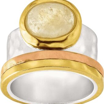 Silpada 'Metallic Mix' Natural Citrine Ring in Sterling Silver, Brass, & Copper