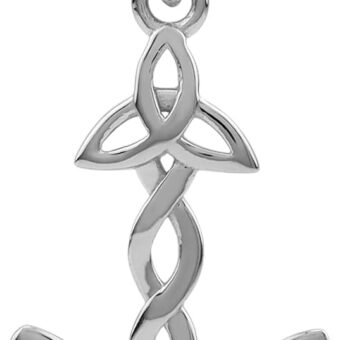 Silvershake White Gold Plated or Yellow Gold Plated 925 Sterling Silver Triquetra Celtic Knot Anchor Casual Pendant Jewelry for Women or Teens